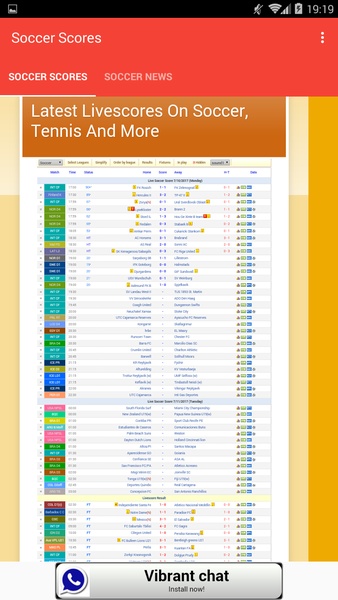 Soccer Scores - Preview 2