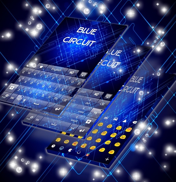 Blue Circuit GO Keyboard Theme - Preview 8
