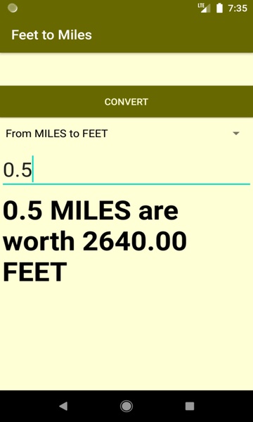 Feet to Miles converter - Preview 3