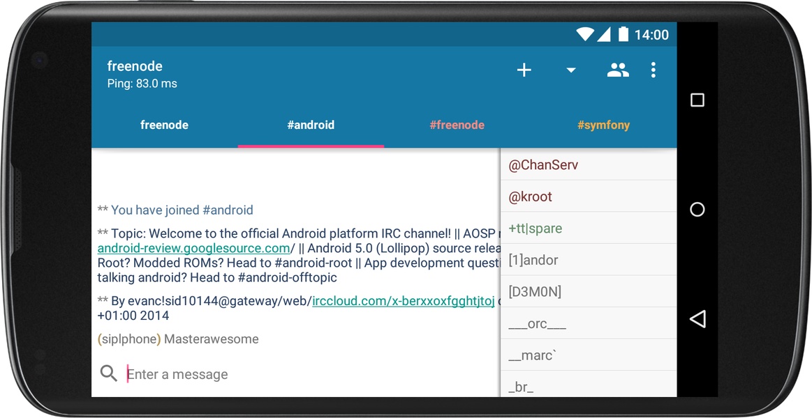 AndroIRC - Preview 5