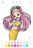 Mermaid Coloring Page Glitter screenshot 2