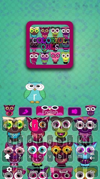 Owls Colorful Go Keyboard - Preview 3