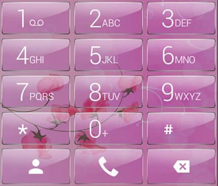 ExDialer Pink Flowers Glass theme - Preview 1