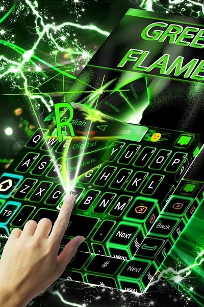 Green Flame GO Keyboard theme - Preview 5