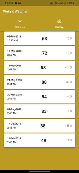 Weight Watcher App - Preview 1