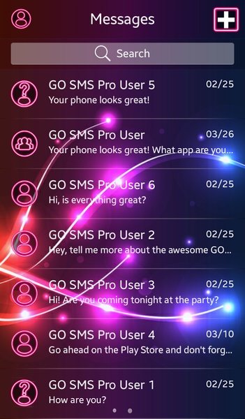 GO SMS Neon Colors Theme - Preview 5