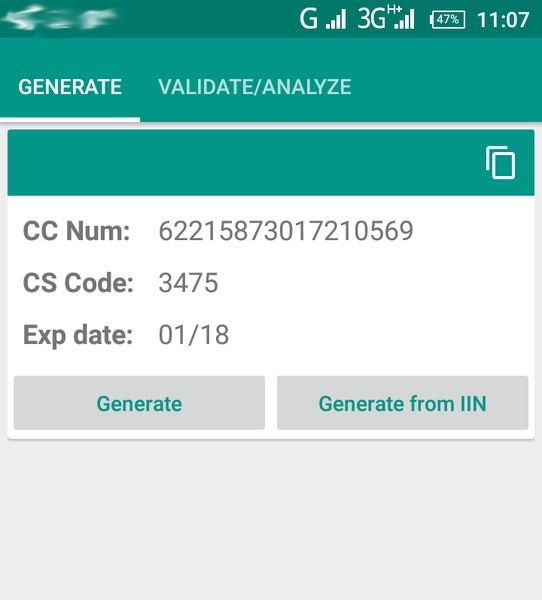 Credit Card number generator with analyzer - Preview 3