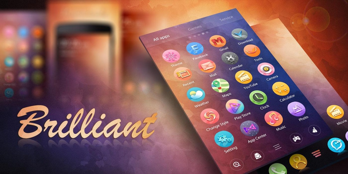 Brilliant GOLauncher EX Theme - Preview 1
