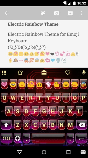 Electric Rainbow Emoji Keyboard - Preview 6