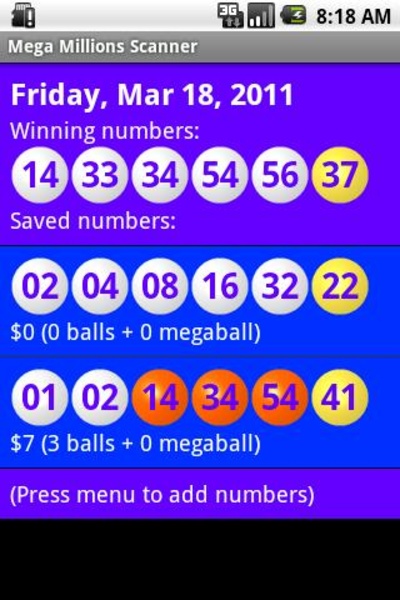 Mega Millions Scanner Lite - Preview 3