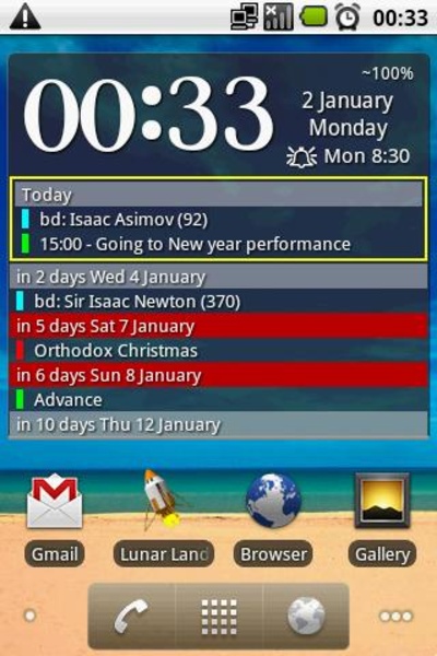 Clock and event widget (Free) - Preview 7
