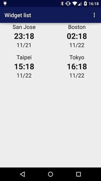 Simple World Clock Widget - Preview 1