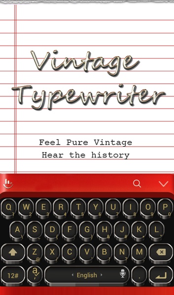 TouchPal SkinPack Vintage Typewriter Red - Preview 2