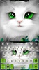 White Cute Cat Keyboard Theme screenshot 1