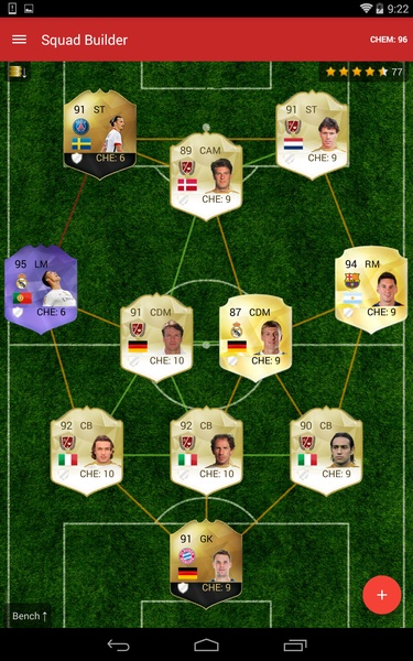 Squad Builder FIFA 22 Ultimate Team WeFUT