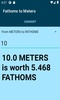 Fathoms to Meters converter screenshot 2