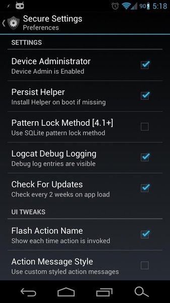 Secure Settings - Preview 4