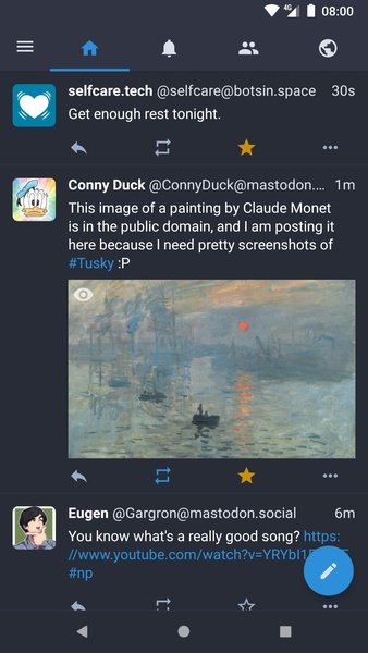 Tusky for Mastodon - Preview 1