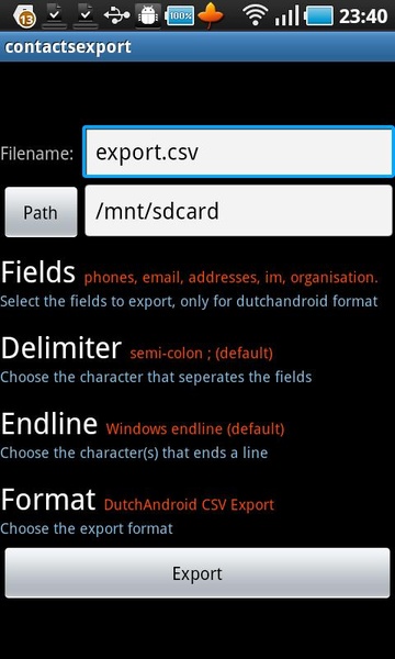 Contacts Export - Preview 5