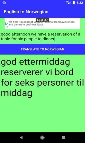 English to Norwegian Translator - Preview 2