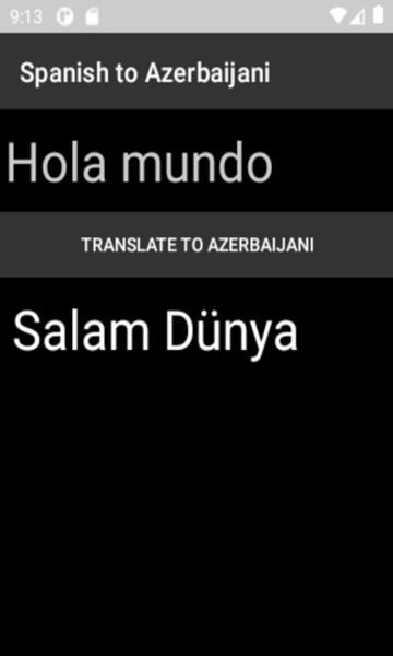 Spanish to Azerbaijani Translator - Preview 3
