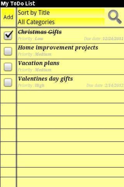 My ToDo List (Free Version) - Preview 3