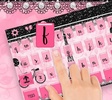 Pink Paris Rose Keyboard Eiffel Tower Theme screenshot 2