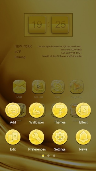 golden flavor GOLauncher EX Theme - Preview 2