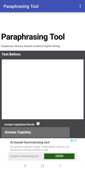 Paraphrasing Tool - Preview 3