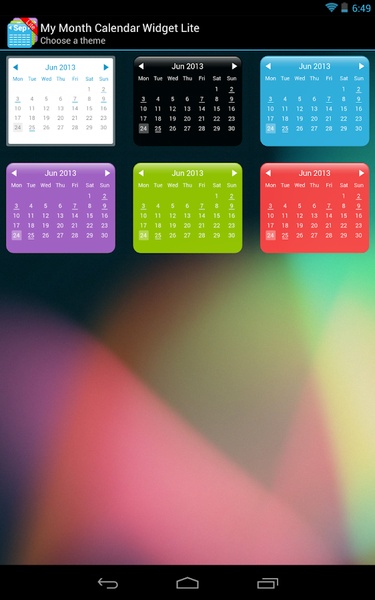 My Month Calendar Widget Lite - Preview 1