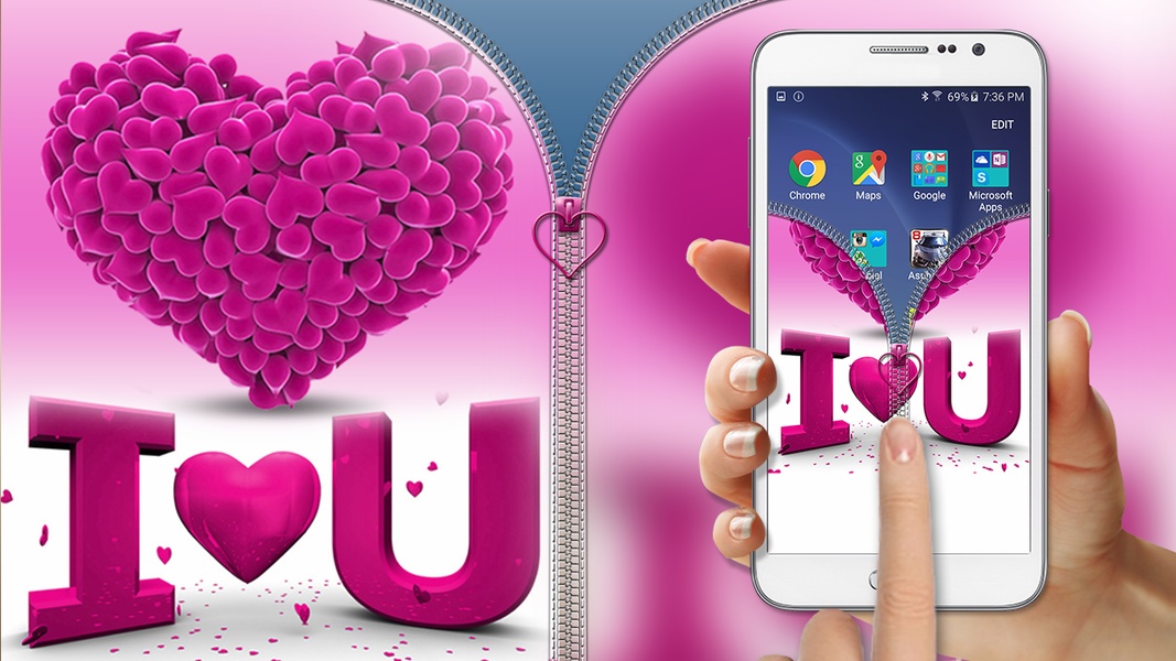 Pink Love Zipper Lock - Preview 4