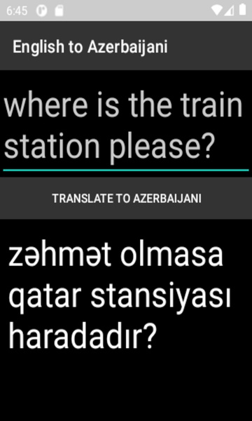 English to Azerbaijani Translator - Preview 2