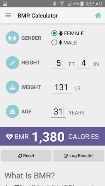 BMR Calculator Tracker for Android Download the APK from Uptodown