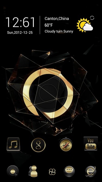 Black Gold GOLauncher EX Theme - Preview 5