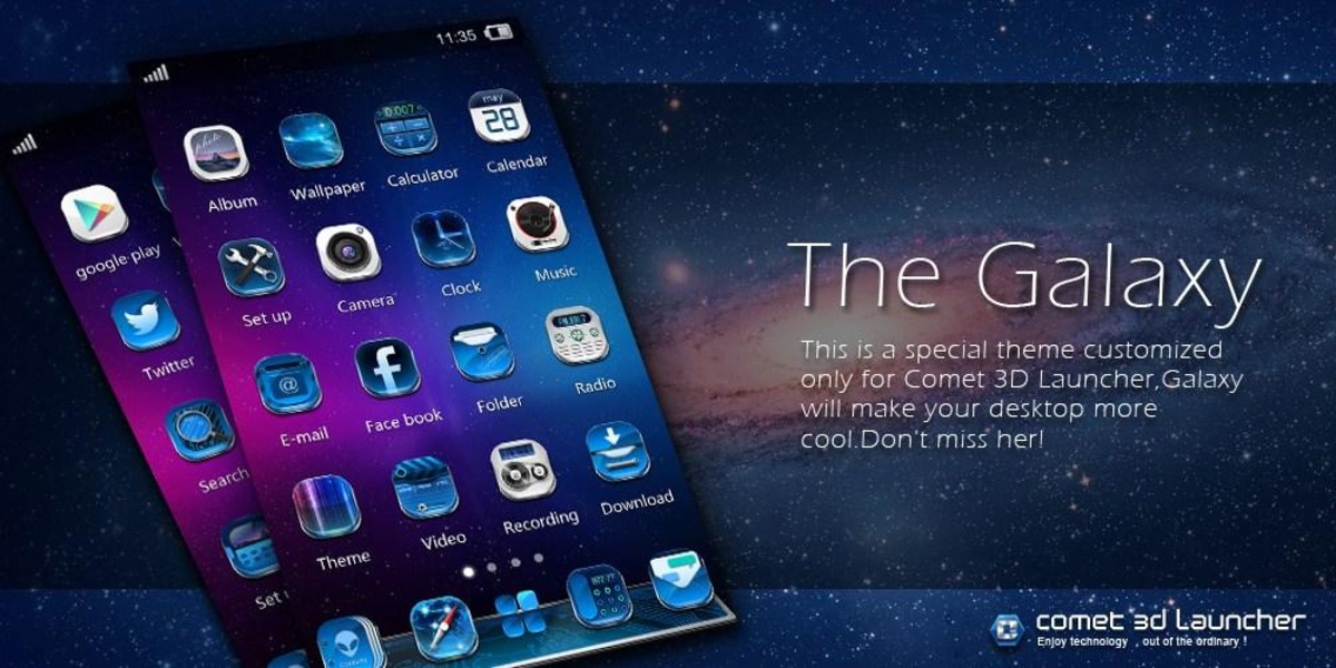 Galaxy-Comet 3D Launcher Theme - Preview 5