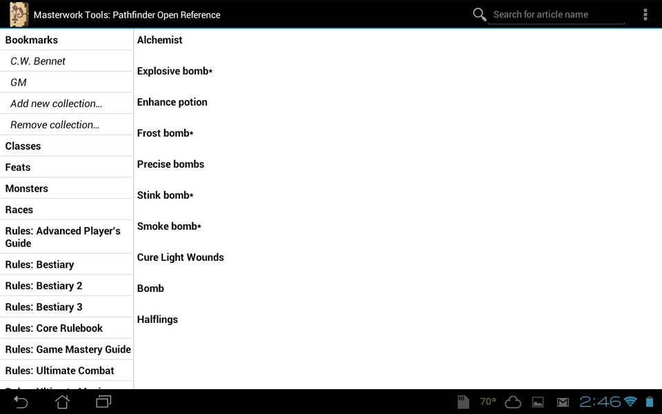 Masterwork Tools: Pathfinder Open Reference - Preview 2