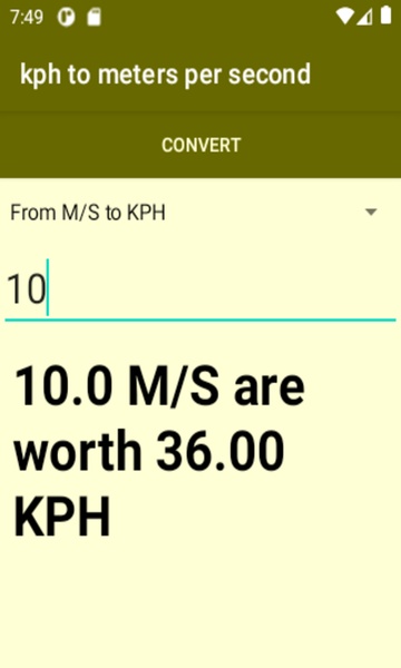 kph to meters per second converter - Preview 2