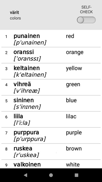 Learn Finnish words with SMART-TEACHER - Preview 2