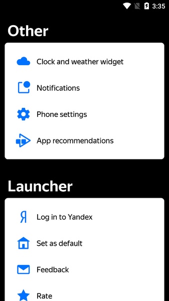 Yandex Launcher - Preview 2