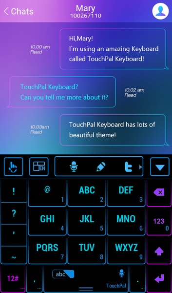 NeonLight TouchPal Theme - Preview 4