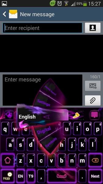 Purple Flame GO Keyboard theme - Preview 2