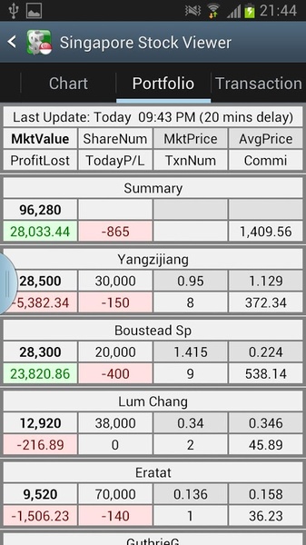 Singapore Stock Viewer - Preview 6