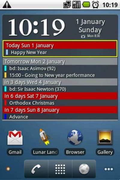 Clock and event widget (Free) - Preview 2