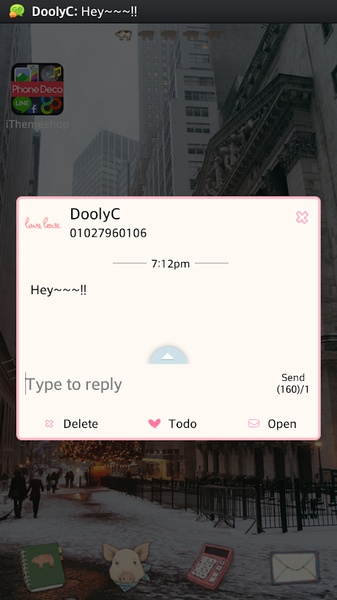 GO SMS LoveLove Theme - Preview 1