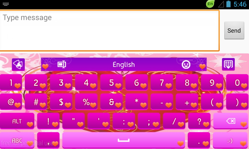 GO Keyboard Purple Heart Theme - Preview 2