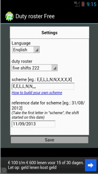 Duty roster Free - Preview 1