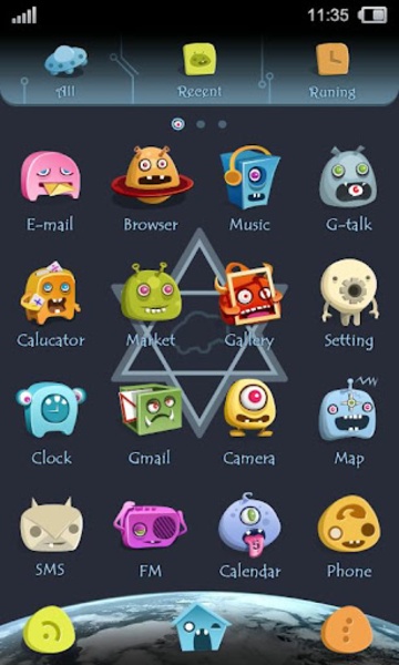 Alien GOLauncher EX Theme - Preview 3