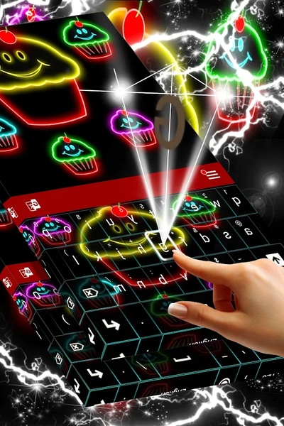 Keyboard Theme Neon Cupcakes - Preview 4