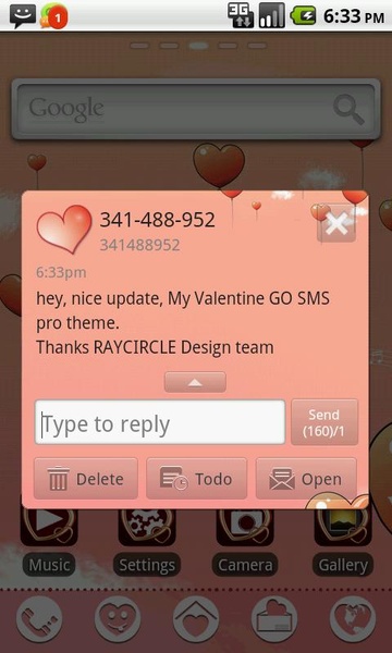 My Valentine Theme GO SMS - Preview 4