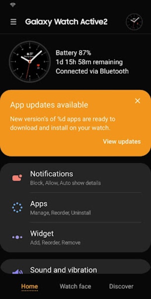 Galaxy watch active online plugin